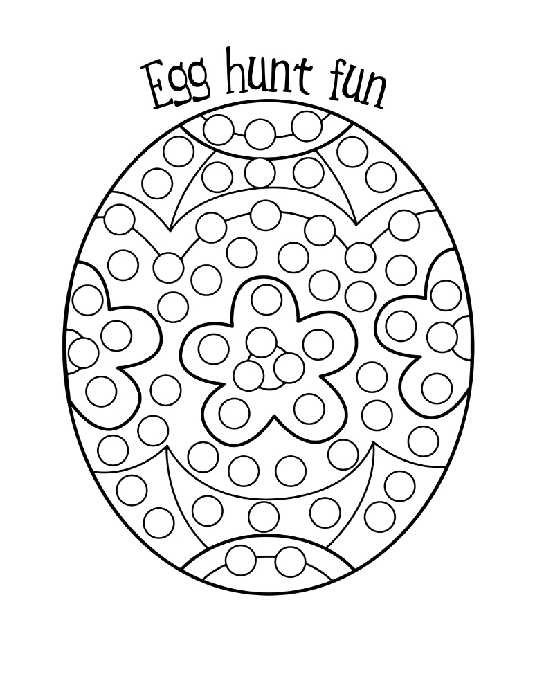 Easter bingo dauber worksheet, kids festive holiday dot art page, homeschool resource, PDF, instant download