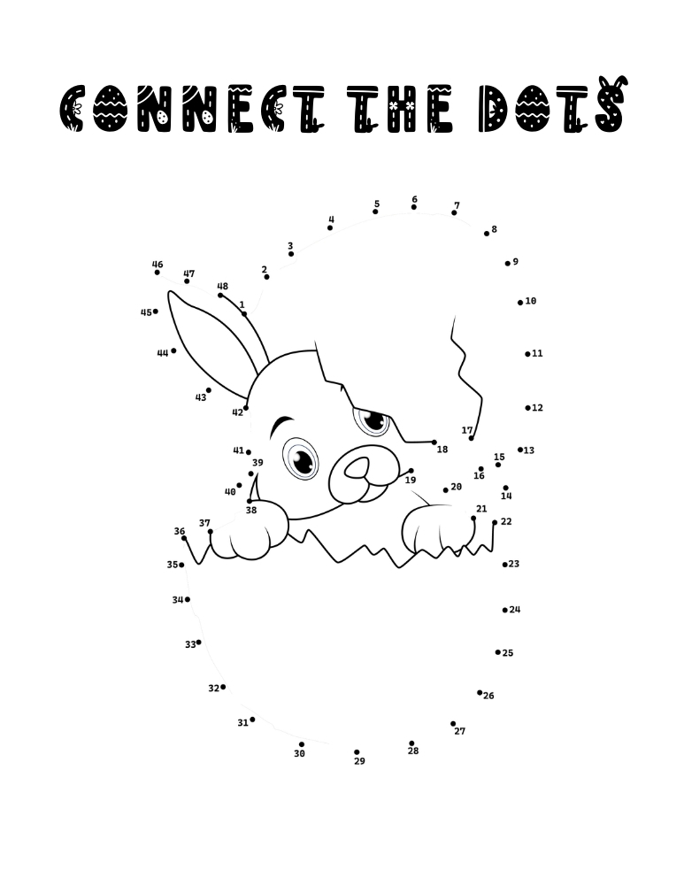 challenging Easter connect the dot puzzle, printable student activity page, holiday classroom reward, PDF, instant download