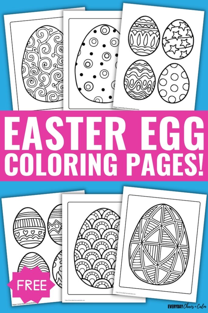easter egg coloring pages with example pages