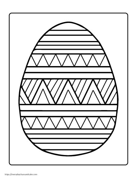 large printable easter egg with pattern