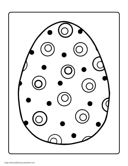 large printable easter egg with dots