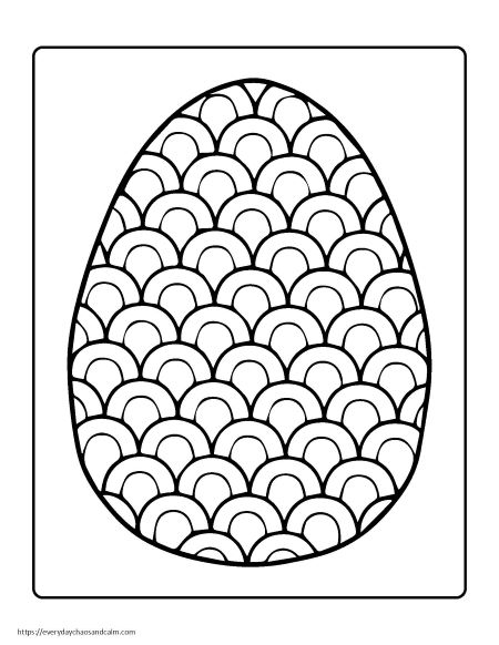 large printable easter egg with pattern
