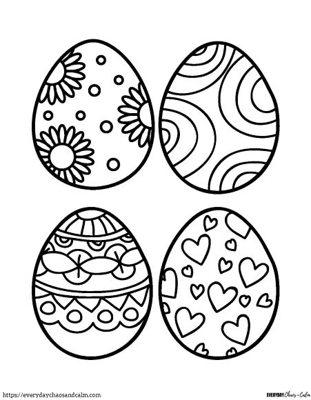 4 small printable easter egg with patterns