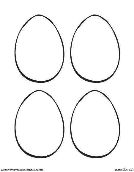 4 small printable blank easter eggs