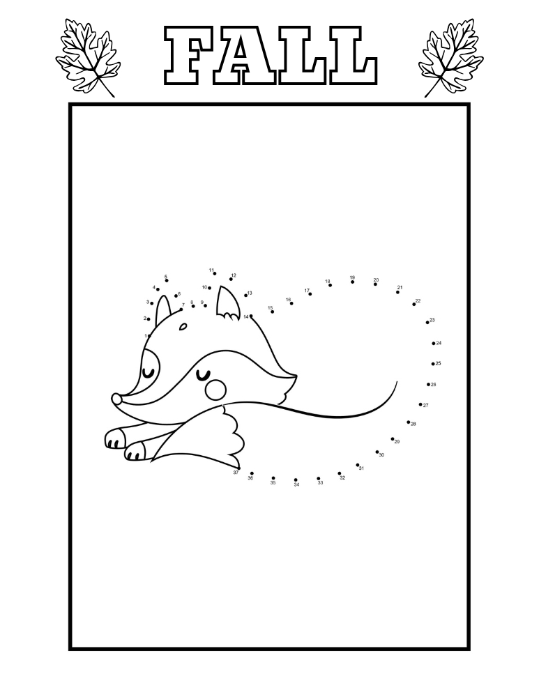 Fall Dot to Dot Printables, education printable, PDF, instant download, kids