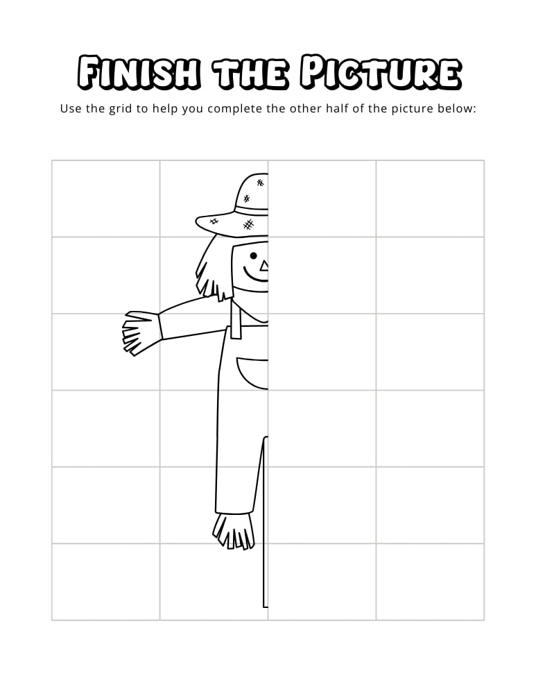 fall finish the picture worksheets, education printable, PDF, instant download, kids