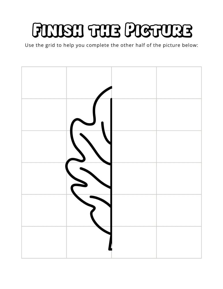 fall finish the picture worksheets, education printable, PDF, instant download, kids