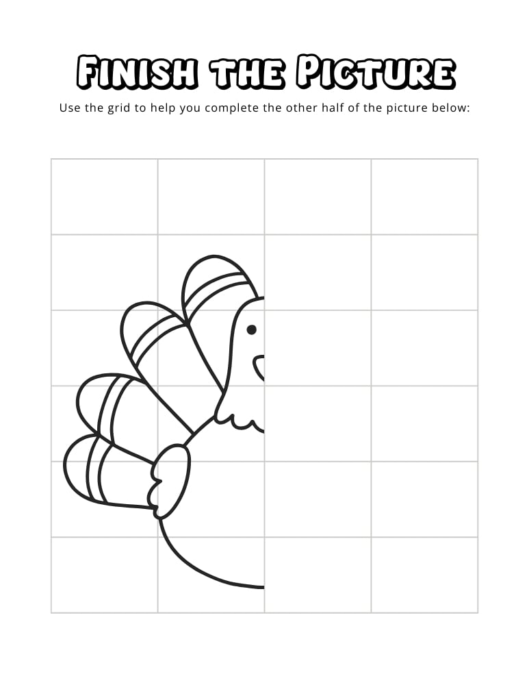 fall finish the picture worksheets, education printable, PDF, instant download, kids