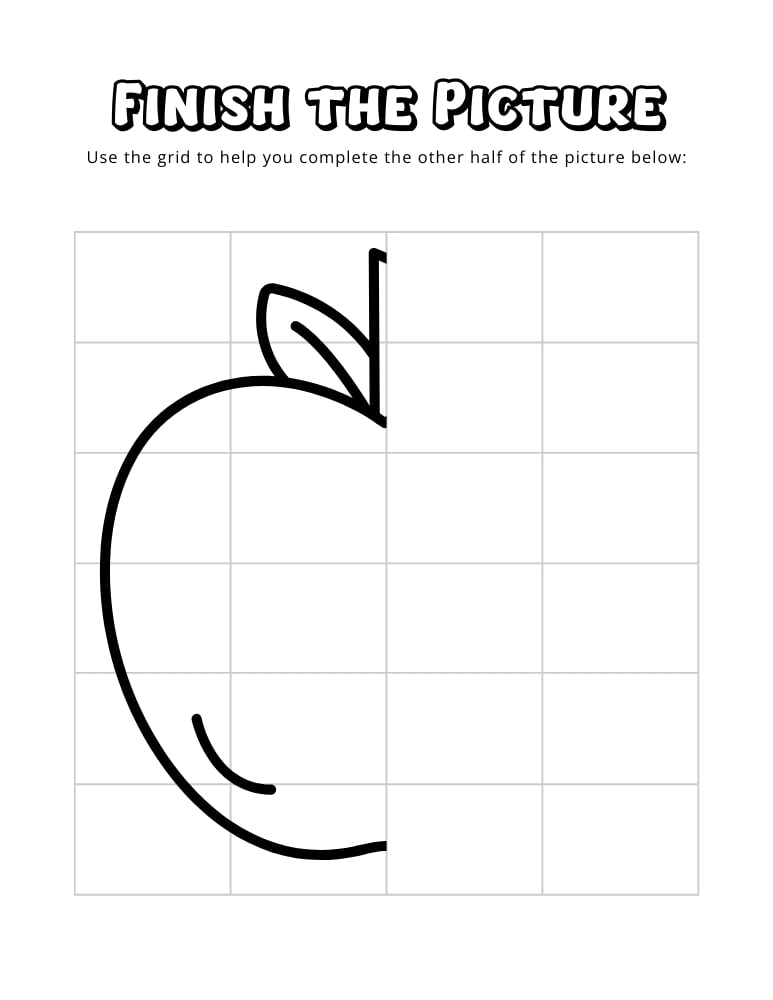 fall finish the picture worksheets, education printable, PDF, instant download, kids