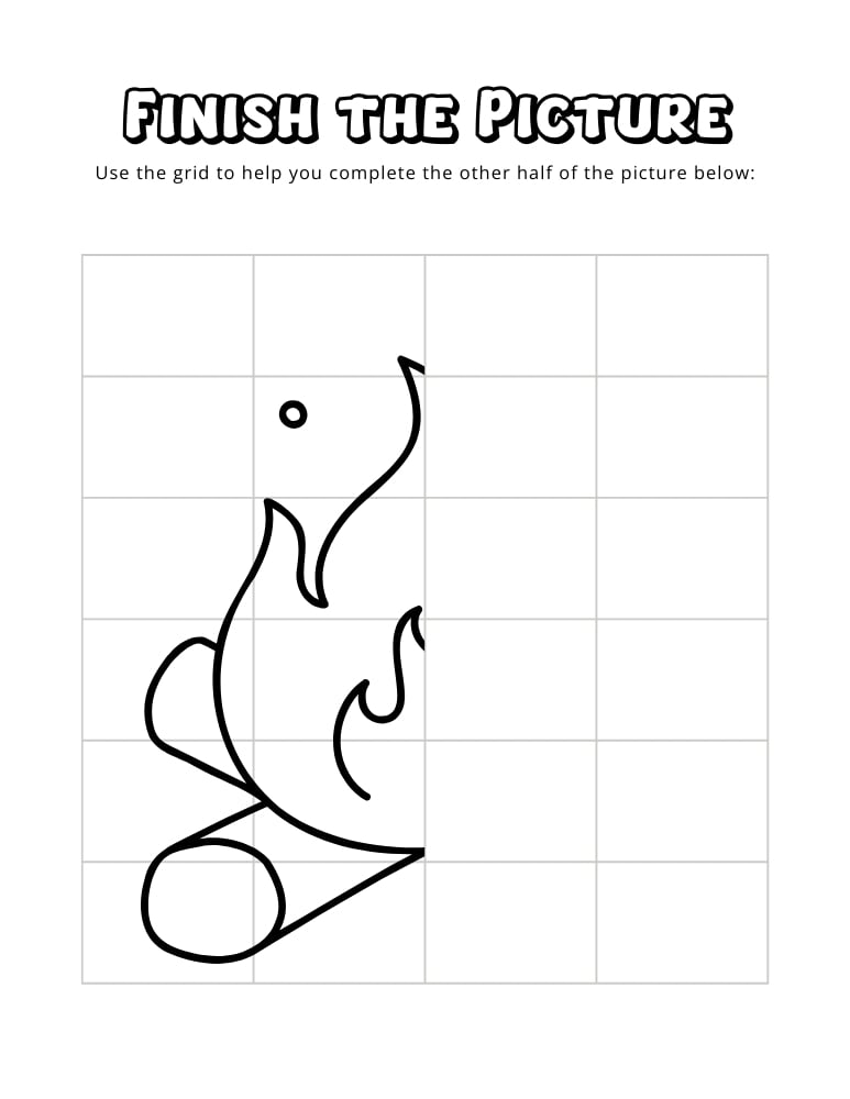 fall finish the picture worksheets, education printable, PDF, instant download, kids