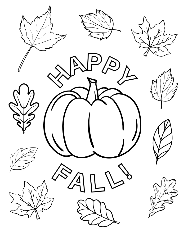 Free Fall Leaf Coloring Pages (PDF Download)