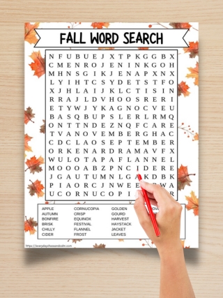 fall word search