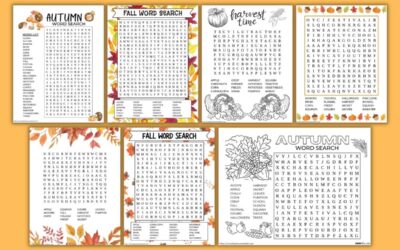 Free Printable Fall Word Searches for Kids