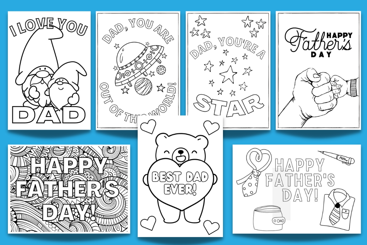 father's day cards to color examples