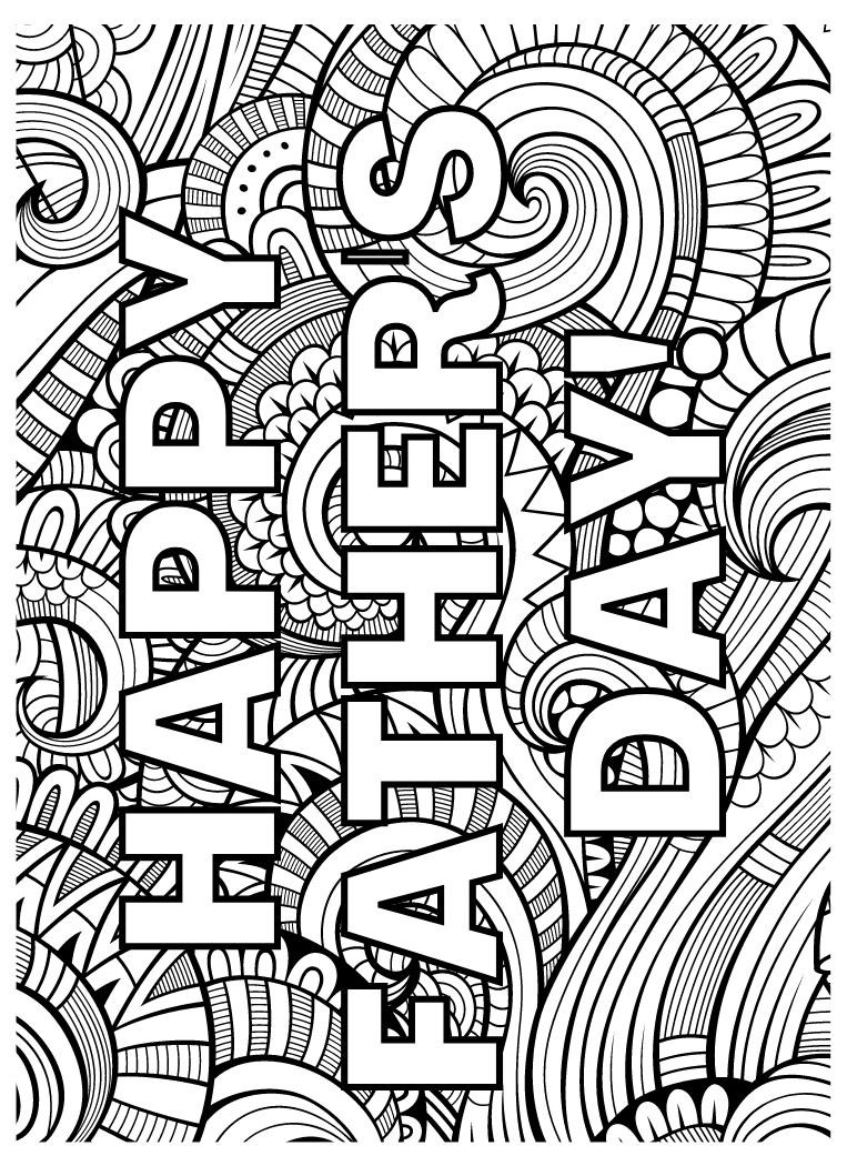 printable Father's day card to color
