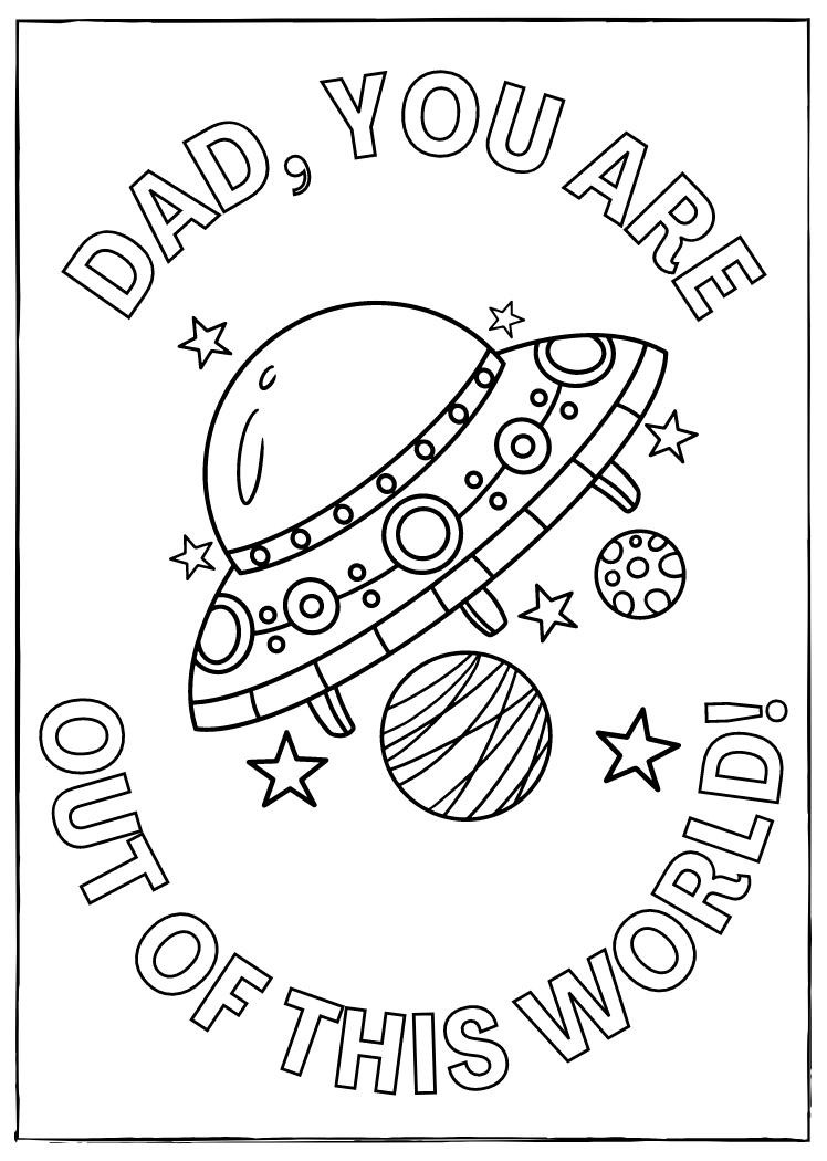 printable Father's day card to color