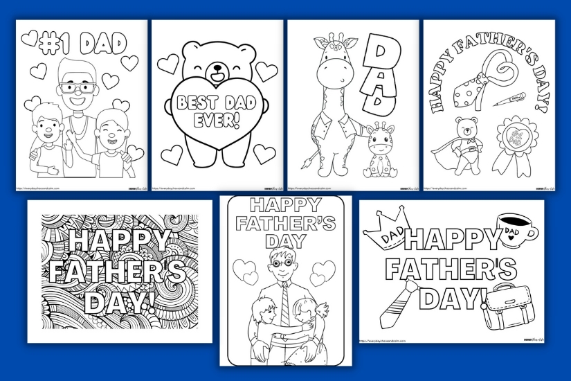 father's day coloring pages examples