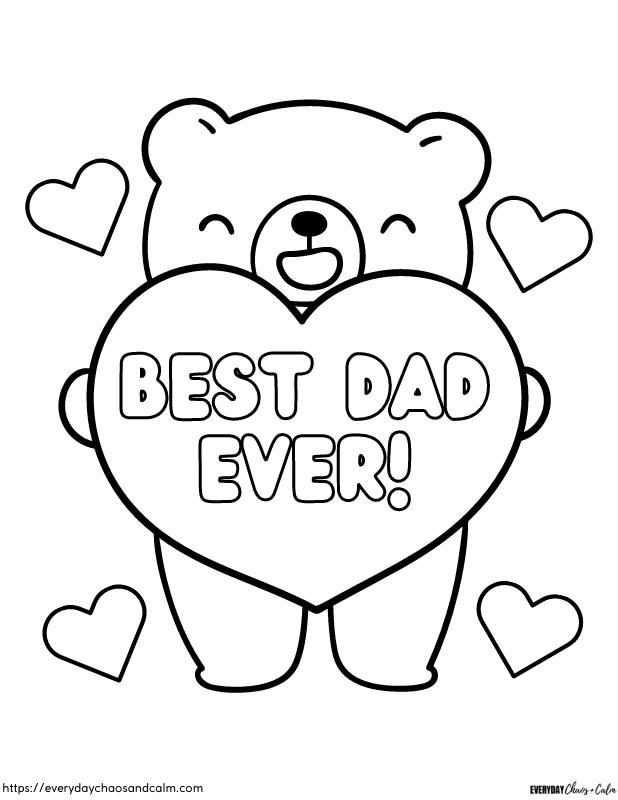 Father's Day Coloring Page #1 Free printable Father's Day coloring pages, pdf, for kids, print, download.