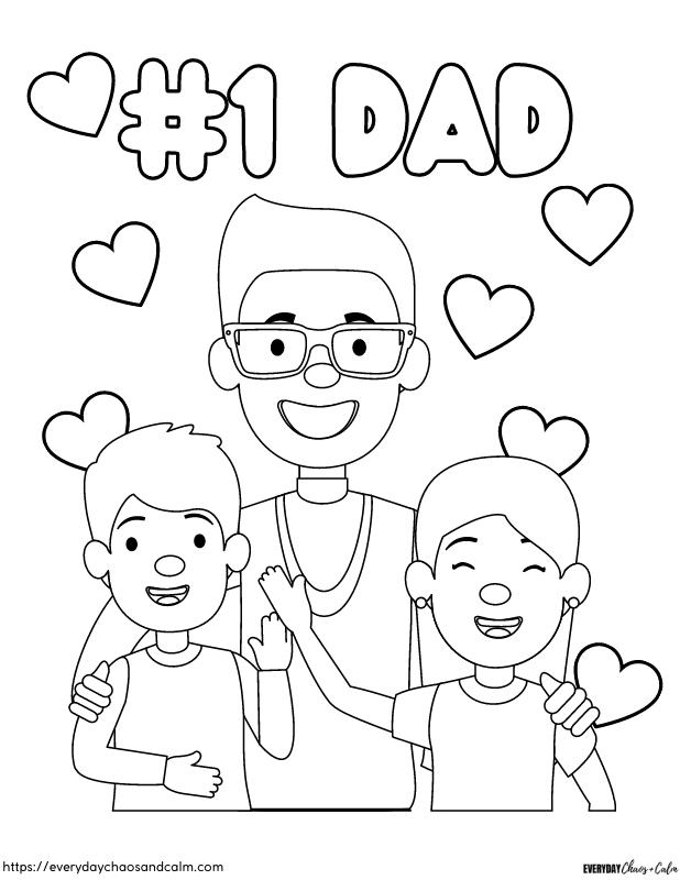 Father's Day Coloring Page #3 Free printable Father's Day coloring pages, pdf, for kids, print, download.