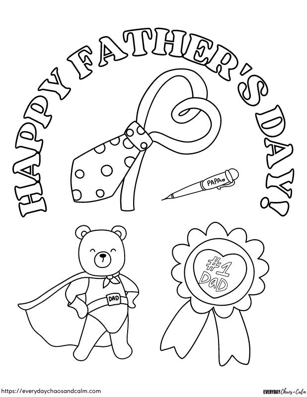 Father's Day Coloring Page #4 Free printable Father's Day coloring pages, pdf, for kids, print, download.