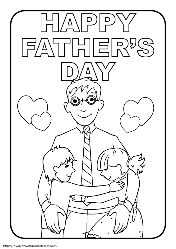 Father's Day Coloring Page #6 Free printable Father's Day coloring pages, pdf, for kids, print, download.