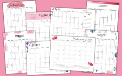 Printable February 2027 Calendars