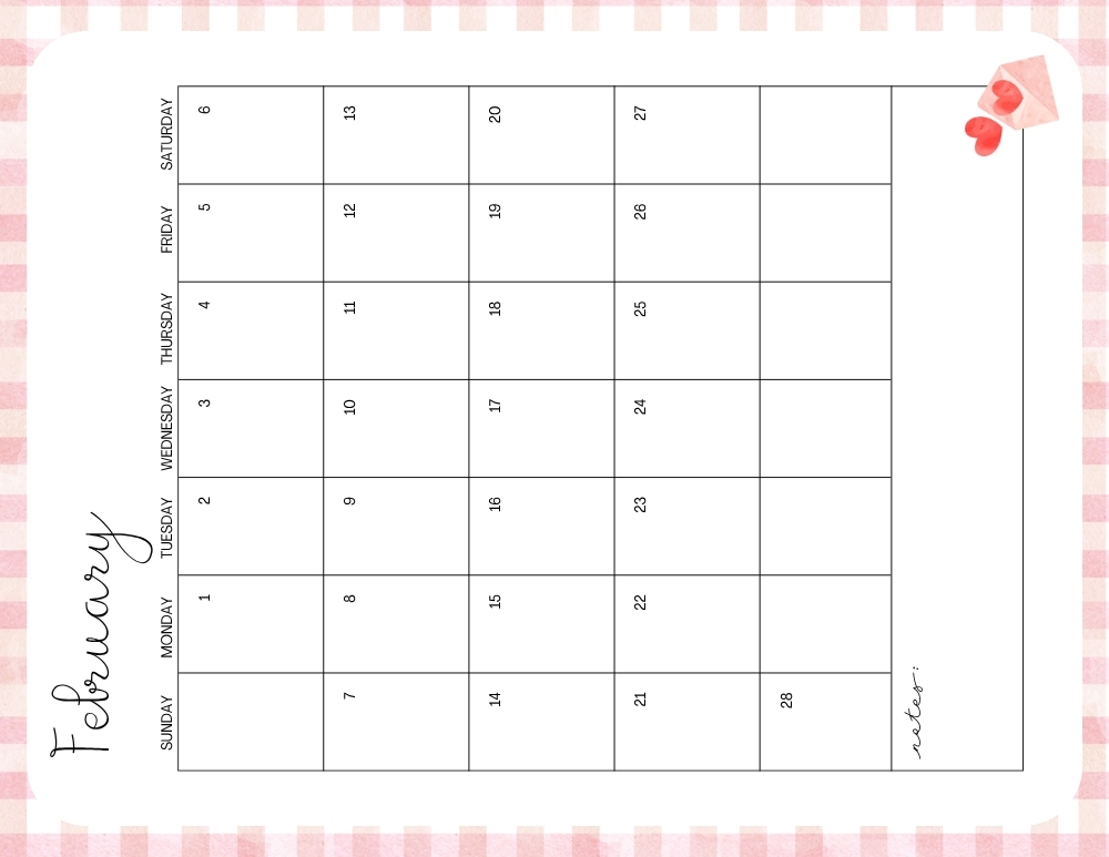 printable February 2027 calendar- monday start