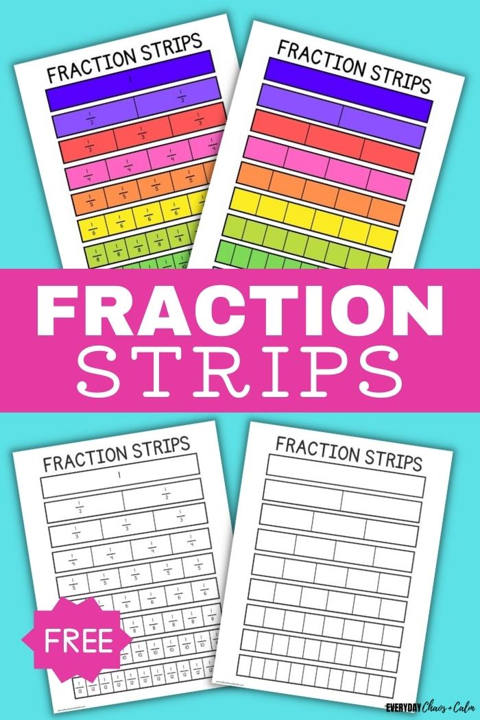 Blank Colored Fraction Strips