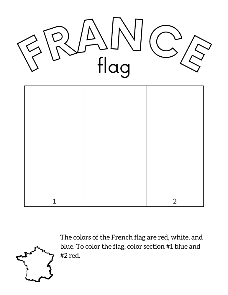 French flag coloring page, France flag printable, world flags France coloring page, PDF, instant download