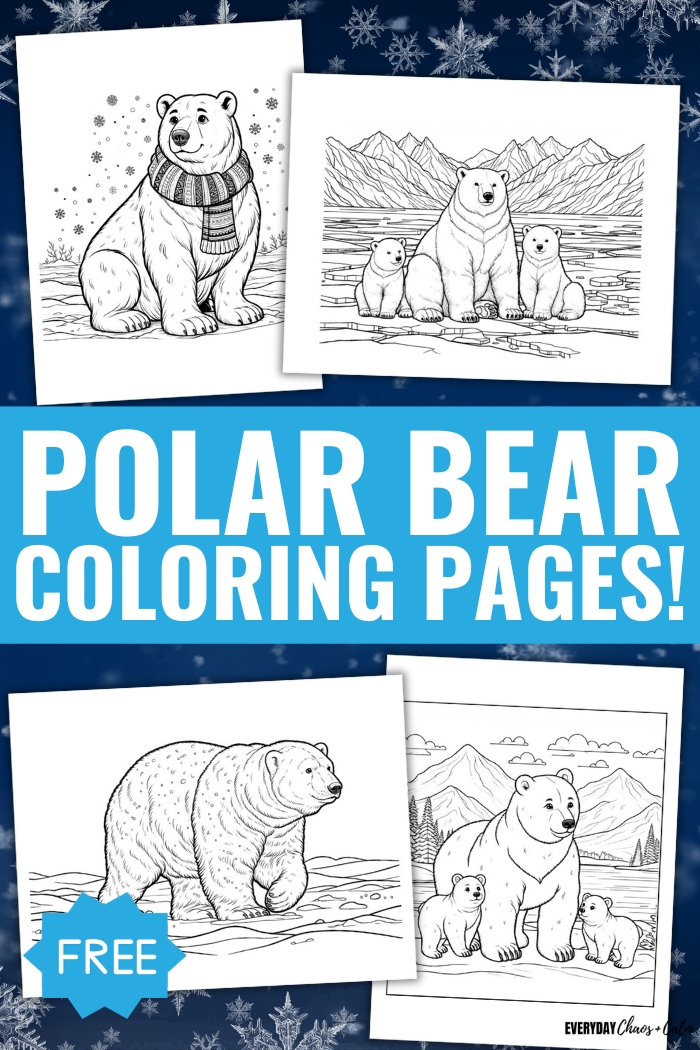 free POLAR BEAR coloring pages