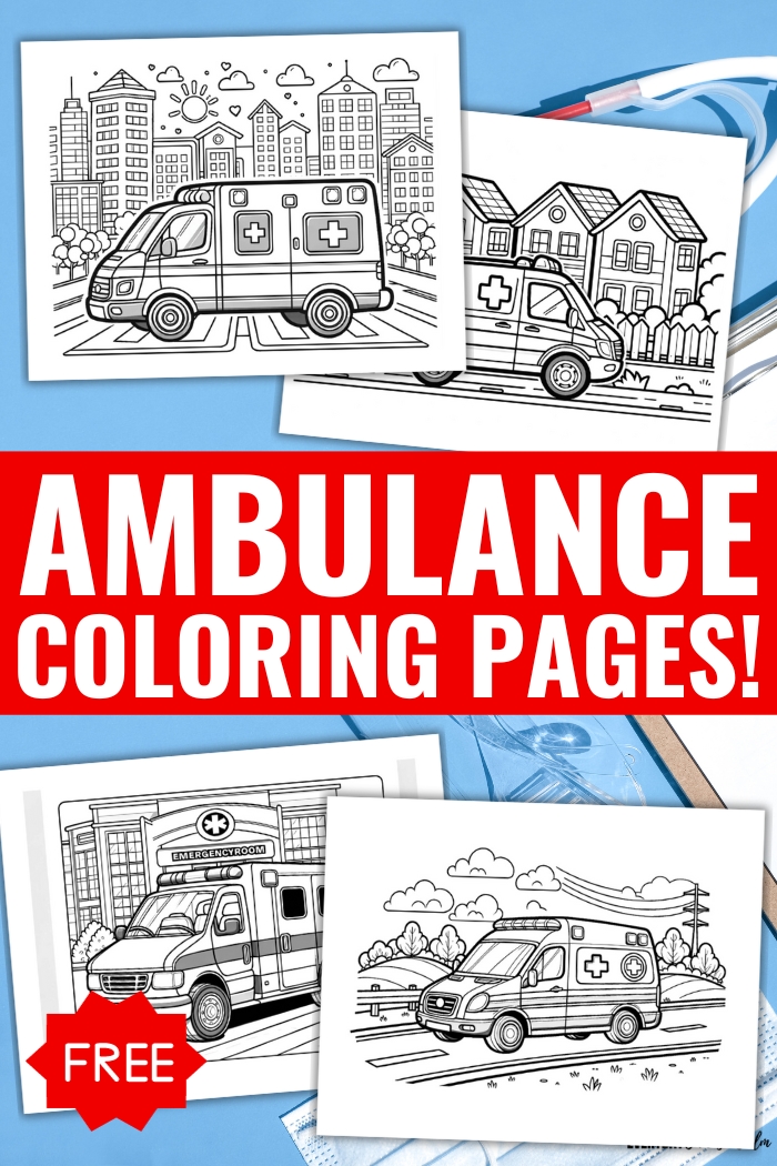 free ambulance coloring pages