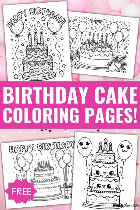 Free Printable Birthday Cake Coloring Pages