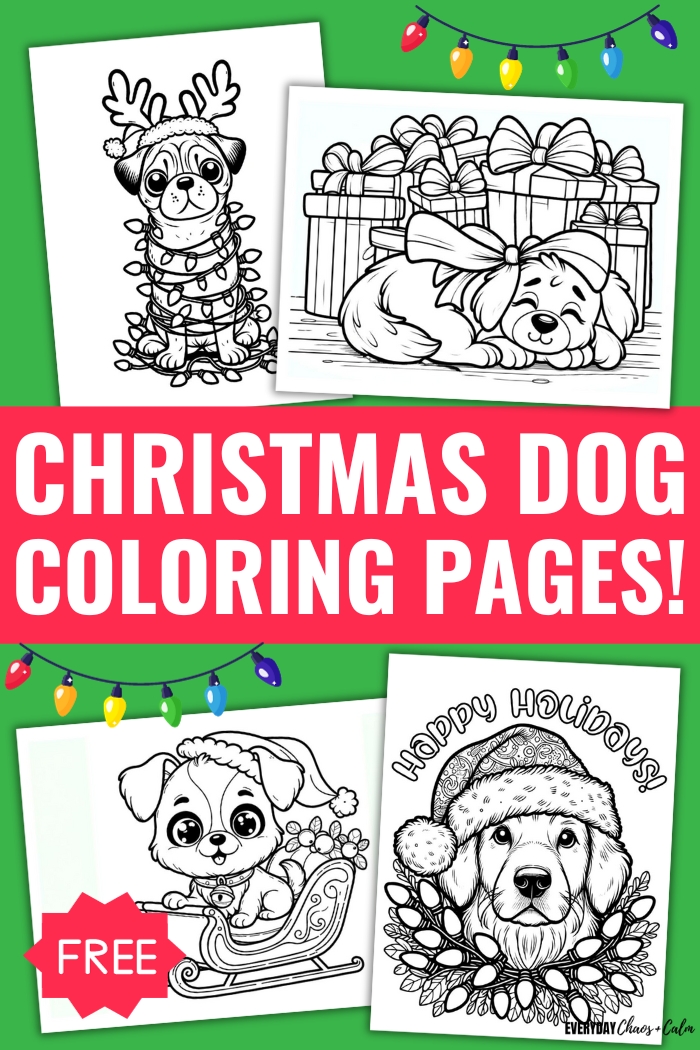 free christmas dog coloring pages
