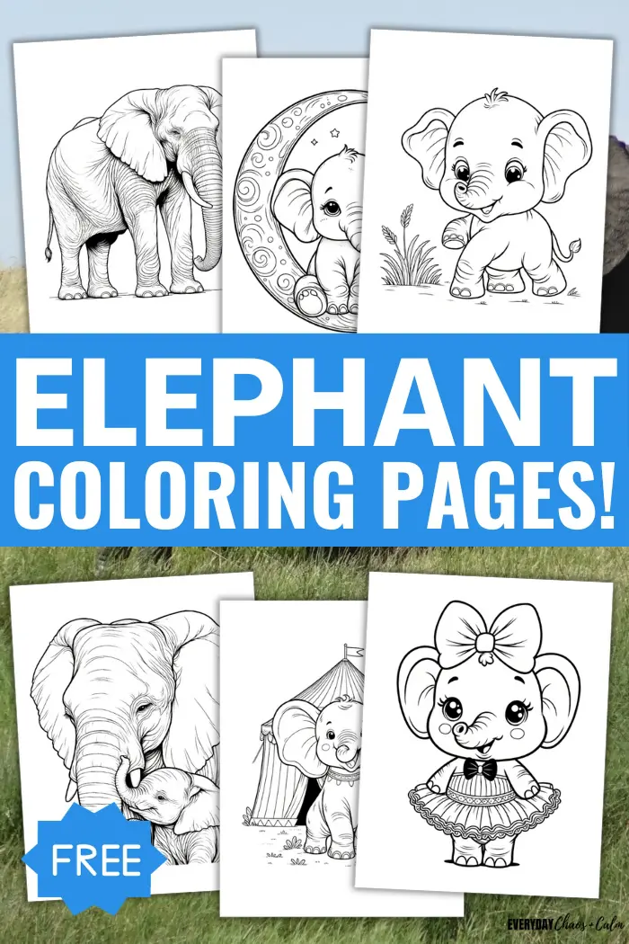 Cute Elephant Coloring Pages - Printable Free and Easy for Kids