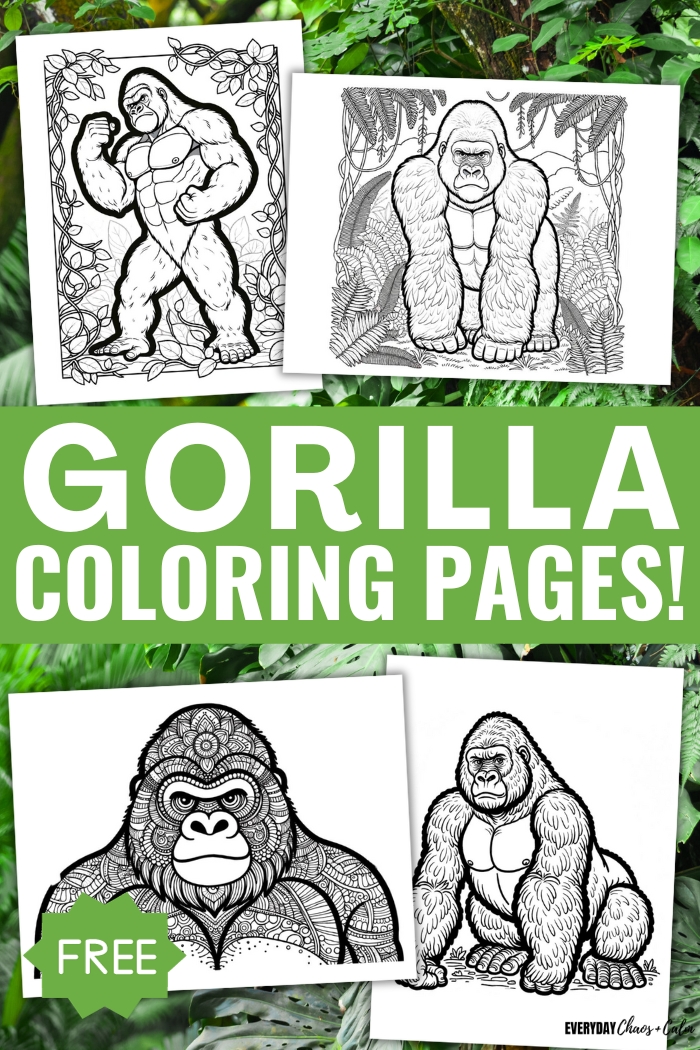 free gorilla coloring pages