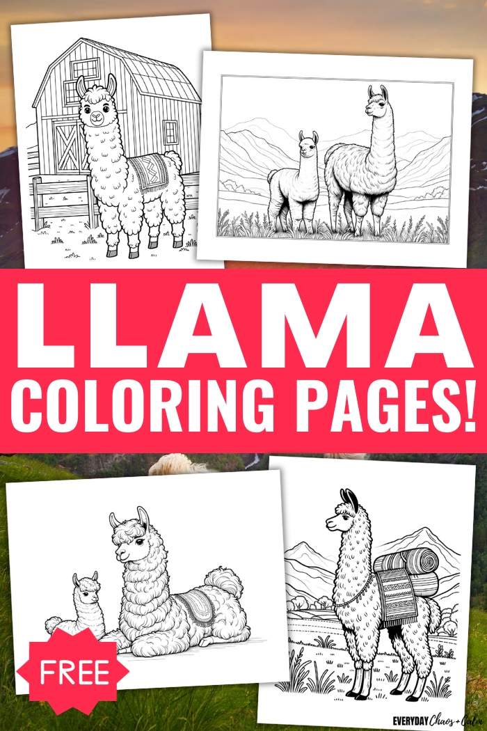free llama coloring pages