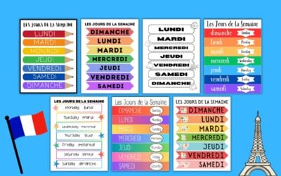 Free Printable French Days of the Week Charts
