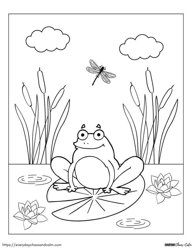 printable frog coloring page for kids
