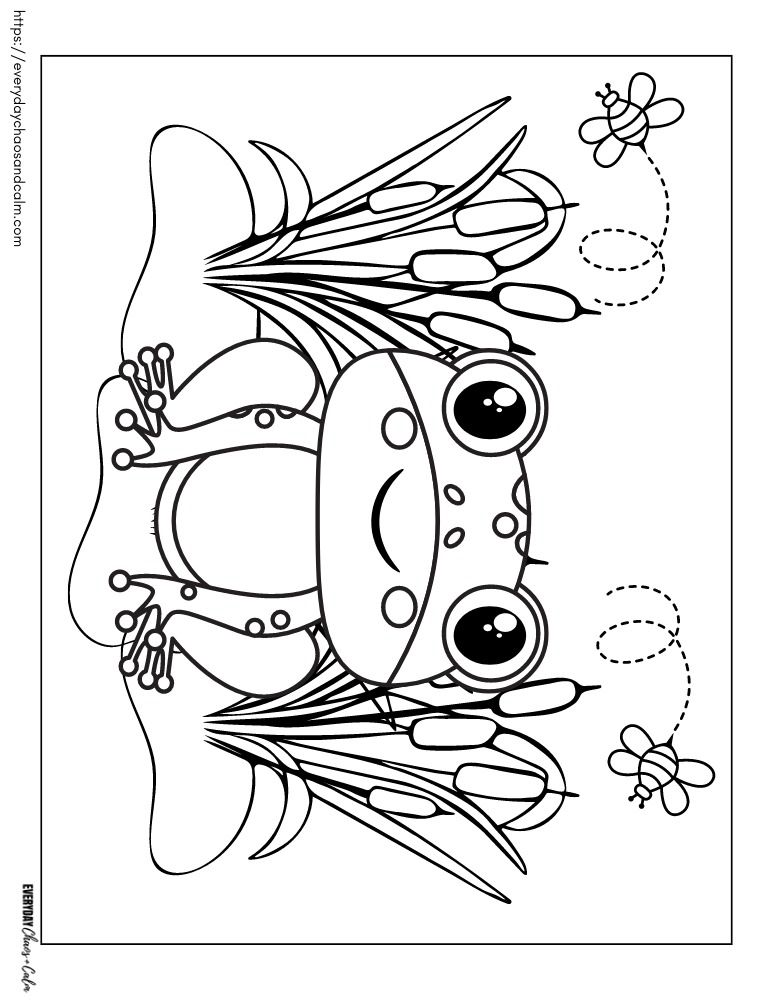 printable frog coloring page for kids