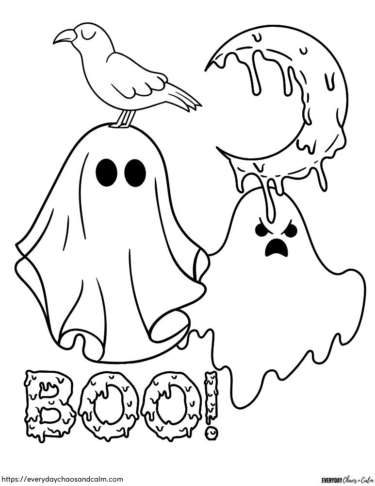 ghost Coloring Page #4 Free printable ghost coloring pages, pdf, for kids, print, download.