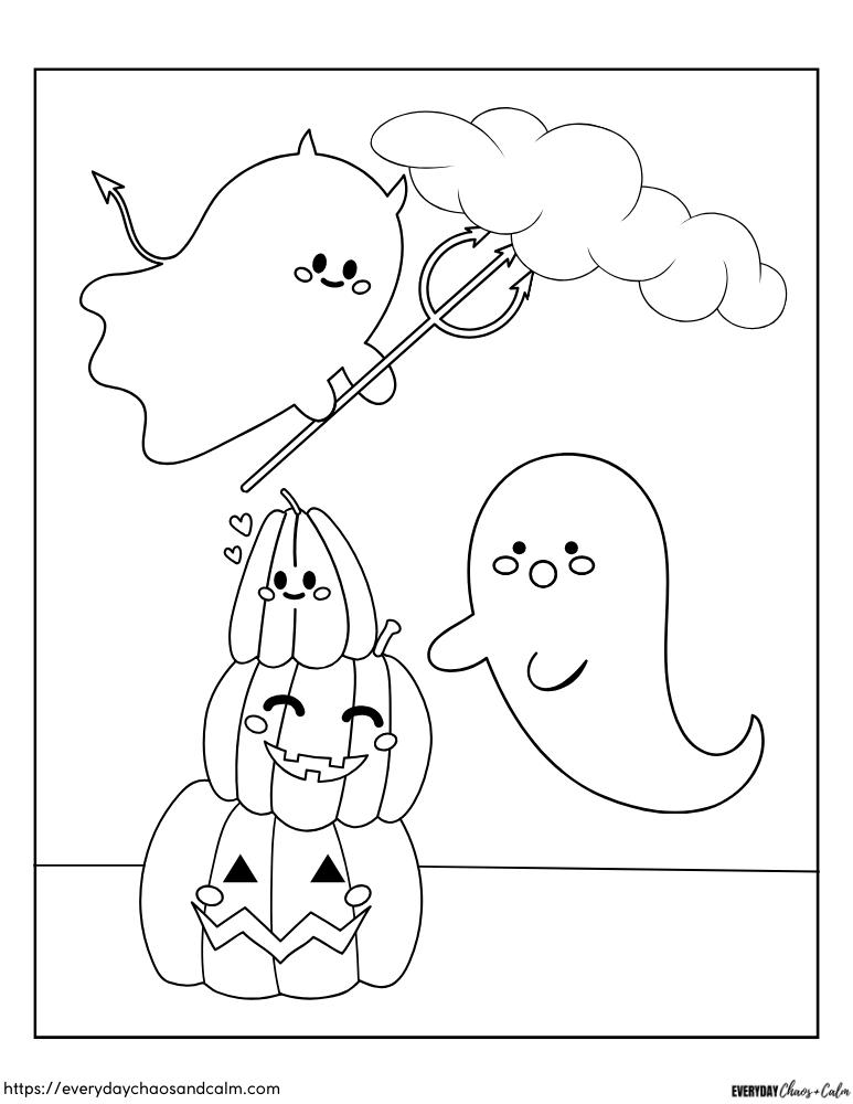 ghost Coloring Page #5 Free printable ghost coloring pages, pdf, for kids, print, download.