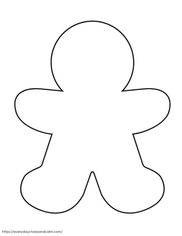 printable Gingerbread Man template for crafts and decoration
