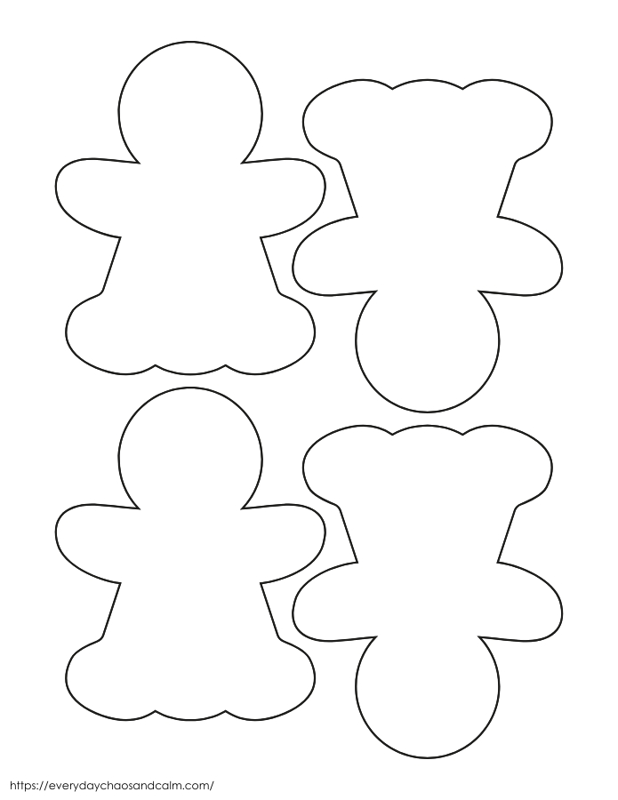 printable Gingerbread girl template for crafts and decoration