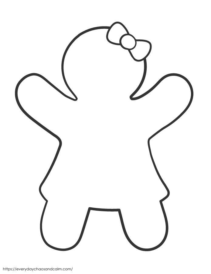 printable Gingerbread girl template for crafts and decoration