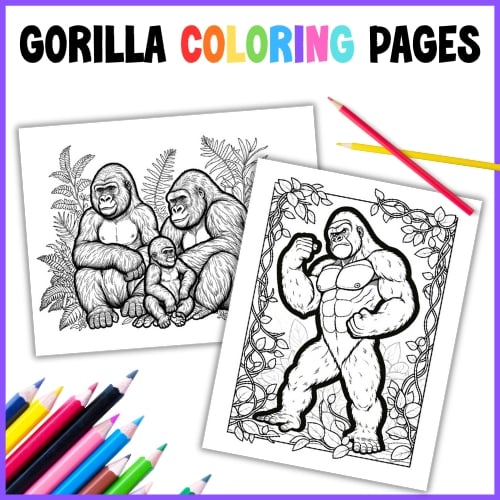 gorilla coloring pages