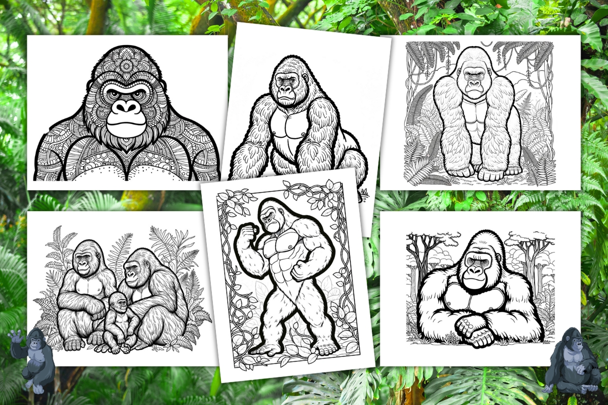 gorilla coloring pages