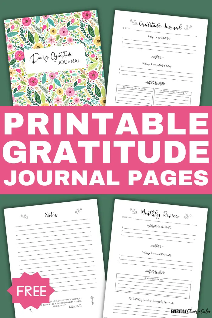 PRINTABLE 5 Minute Journal Gratitude Journal Daily Journal 