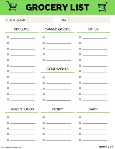 Printable Grocery List Template With Categories Free printable grocery lists, blank and itemized grocery shopping lists, pdf, download.