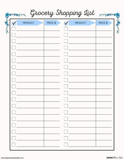 Blank Printable Grocery Shopping List with Prices Free printable grocery lists, blank and itemized grocery shopping lists, pdf, download.
