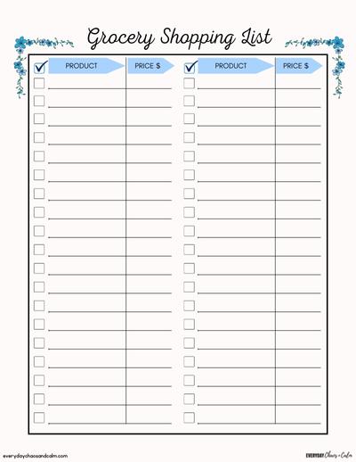 Printable Grocery List Template PDF Instand Download Lupon gov ph